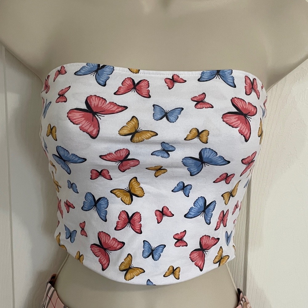 Butterfly strapless top